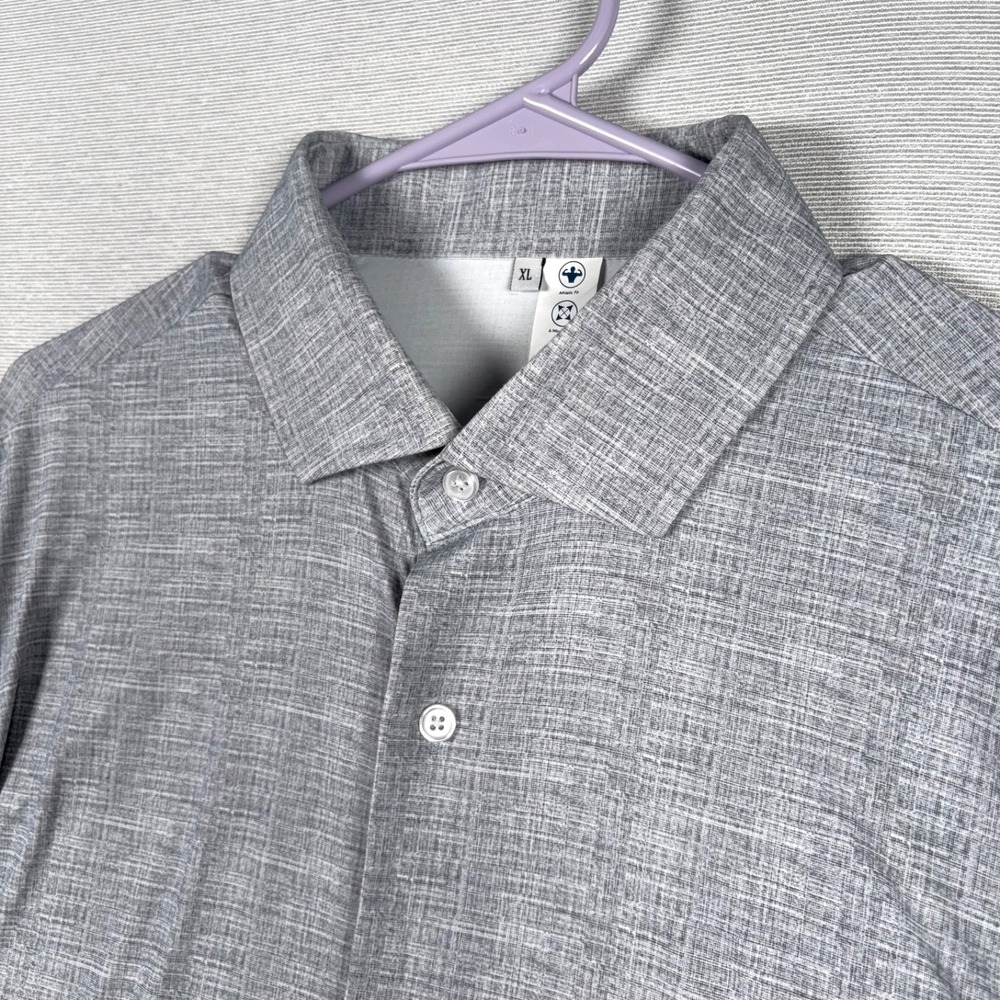 State & Liberty Sport Shirt Mens XL Gray Athletic Fit Nylon Spandex Long Sleeve